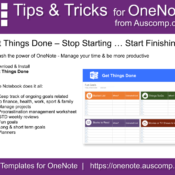 Tips and Tricks for OneNote users: Get Things Done – Manage your time & be more productive.