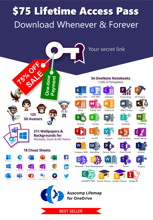 75 Dollar All OneNote Templates Access Pass